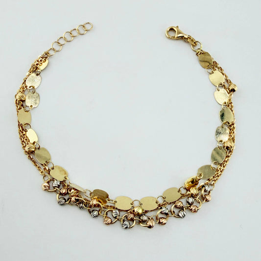 Pulso Aro Seguido Tres Caminos 5.2gr / 7 in / 1mm Oro Amarillo +4 18K*