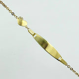 Pulso Aro Seguido Placa Niña Corazon 2.85gr / 7 1/2 in / 1.8mm Oro Amarillo +4 18K*