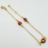 Pulso Aro Seguido Mariquita 1.95gr / 6 1/2 in / 1.5mm Oro Amarillo +4 18K*