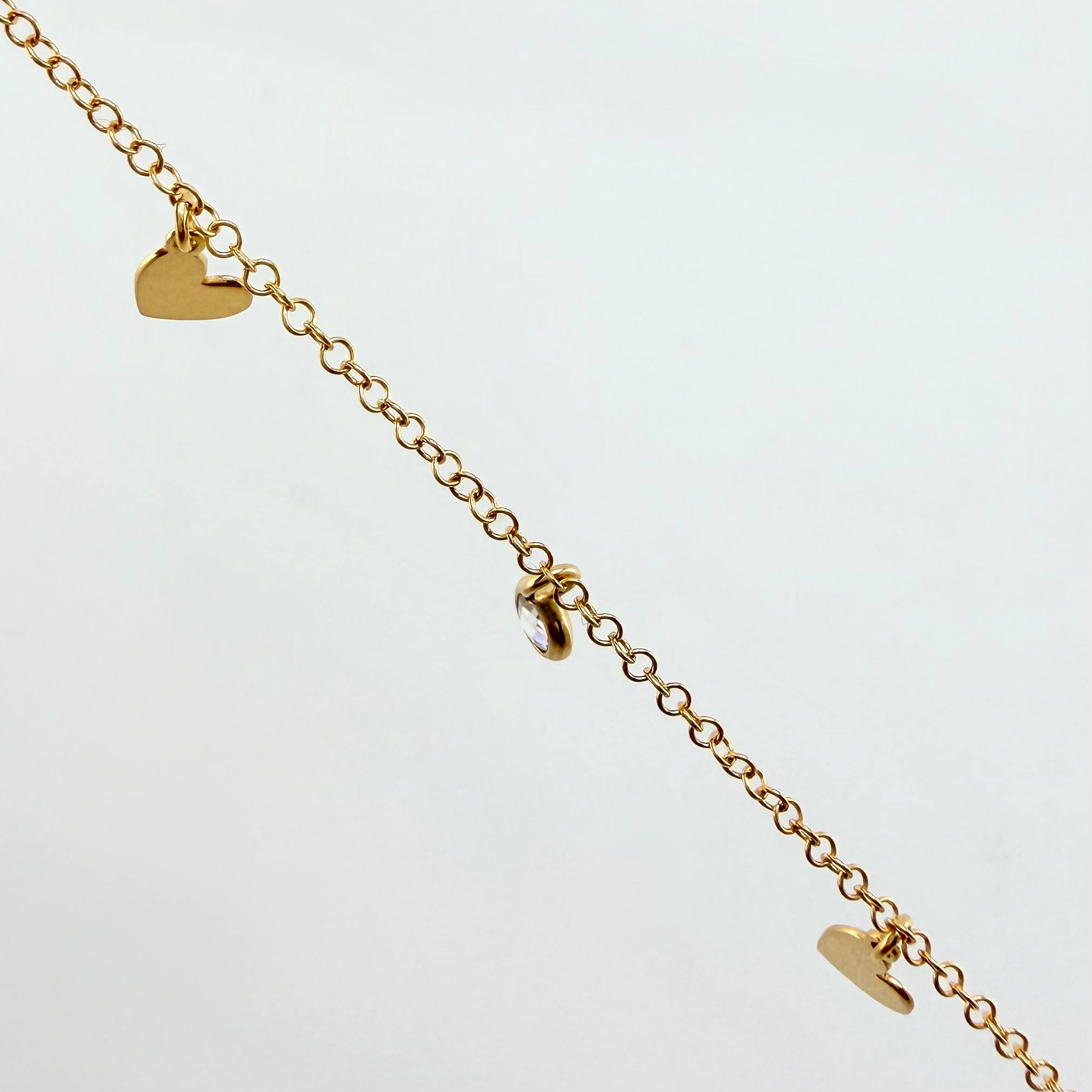 Pulso Aro Seguido Corazones Burbujas  2.2gr / 7 1/4 in / 1.5mm Oro Amarillo +4 18K*