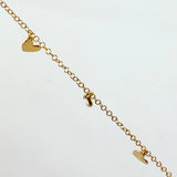 Pulso Aro Seguido Corazones Burbujas  2.2gr / 7 1/4 in / 1.5mm Oro Amarillo +4 18K*