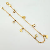 Pulso Aro Seguido Corazones Burbujas  2.2gr / 7 1/4 in / 1.5mm Oro Amarillo +4 18K*