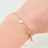 Pulso Aro Seguido Corazones Burbujas  2.2gr / 7 1/4 in / 1.5mm Oro Amarillo +4 18K*