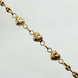 Pulso GC Corazones Bordeados 2.2gr / 7 in / 3mm Oro Amarillo 18K