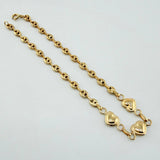 Pulso GC Corazones Bordeados 2.2gr / 7 in / 3mm Oro Amarillo 18K