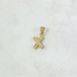 Pendant Letter X 0.6gr / 1.8cm / White Zircons Yellow Gold