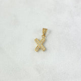 Pendant Letter X Silhouette 0.55gr / 1.6cm / White Zircons 18K Yellow Gold ©