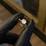 Solitaire Oru 1.45gr / T6 1/4 White Zircon Ring Rose Gold