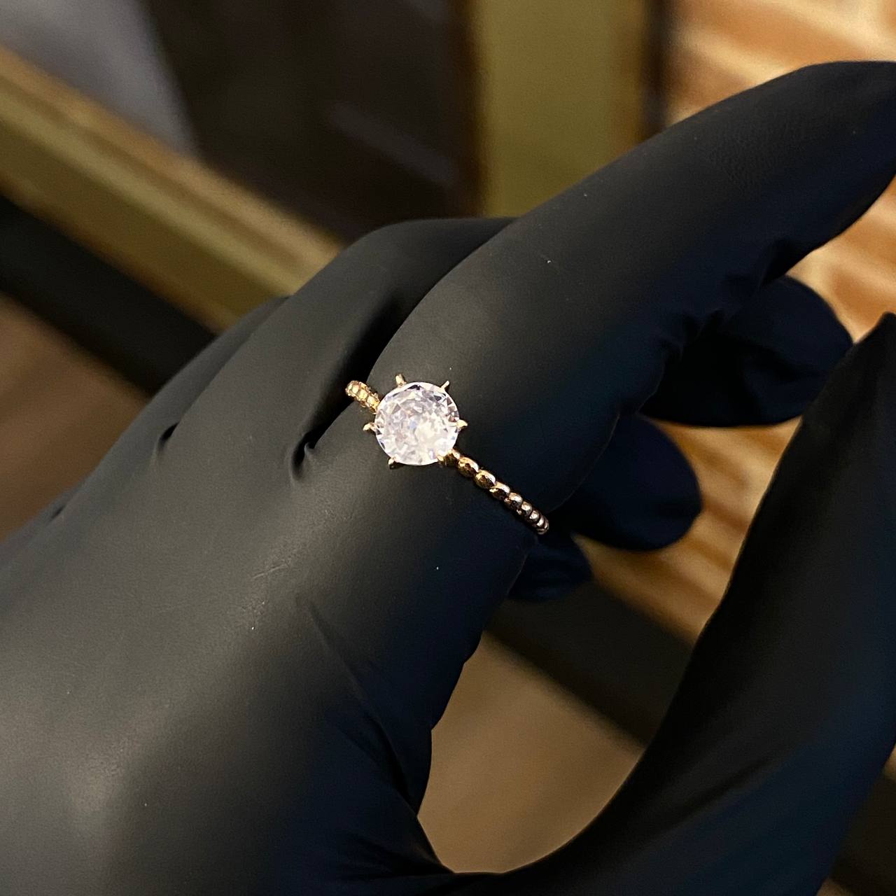Solitaire Oru 1.45gr / T6 1/4 White Zircon Ring Rose Gold
