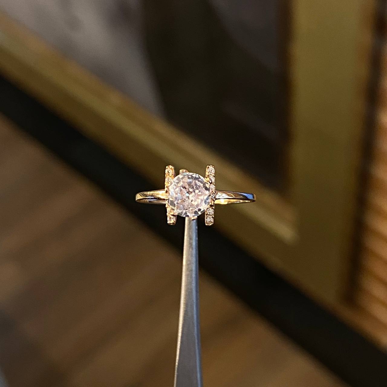 Solitaire Pisces 1.5gr / T6 1/4 White Zircon Rings Rose Gold