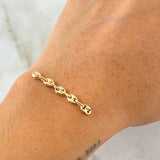 Herraje Retazo GC 5 Eslabones 0.5gr / 1 1/2in / 4mm Oro Amarillo 18K
