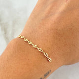 Charm GC Patch 8 Links 0.55gr / 2 in / 3.3mm Yellow Gold 18K