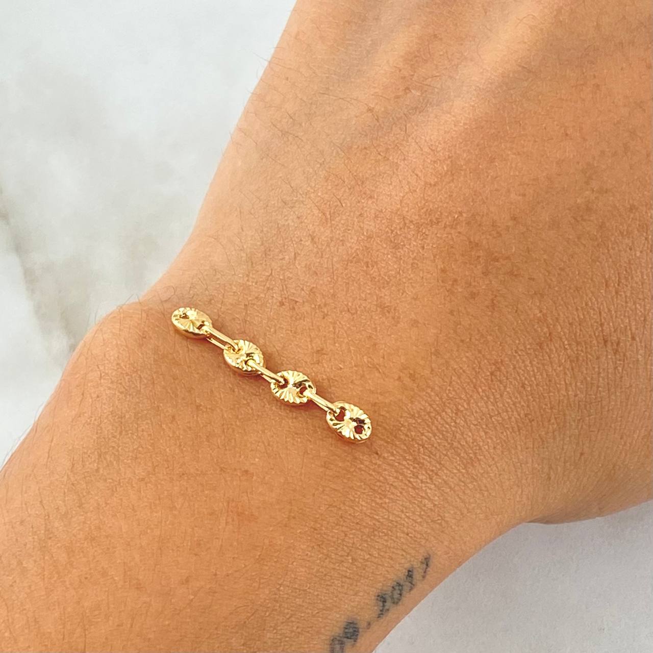 Herraje Retazo GC 4 Eslabones 0.45gr / 1 1/4in / 4mm Oro Amarillo 18K