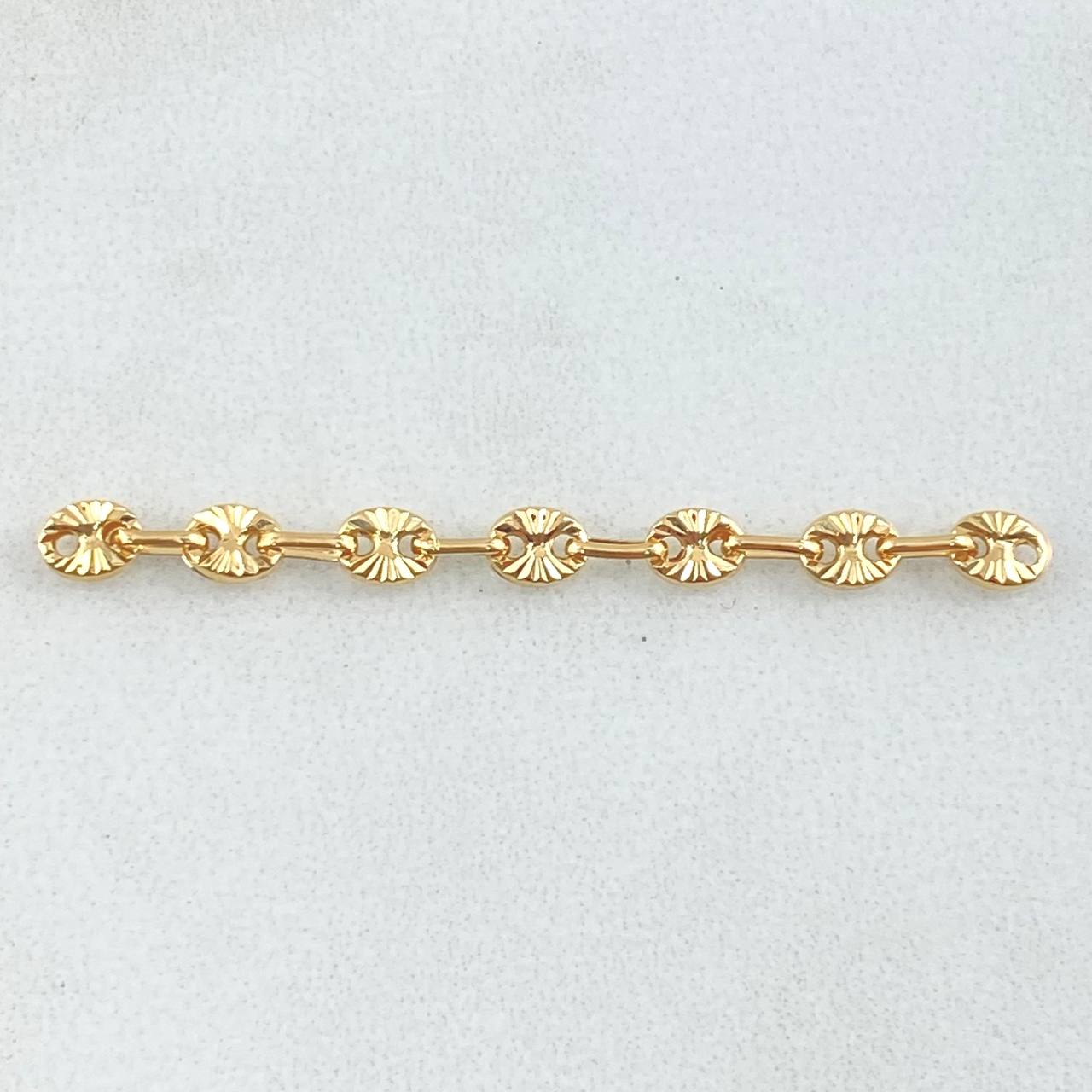Herraje Retazo GC 7 Eslabones 0.55gr / 1 3/4in / 3.4mm Oro Amarillo 18K