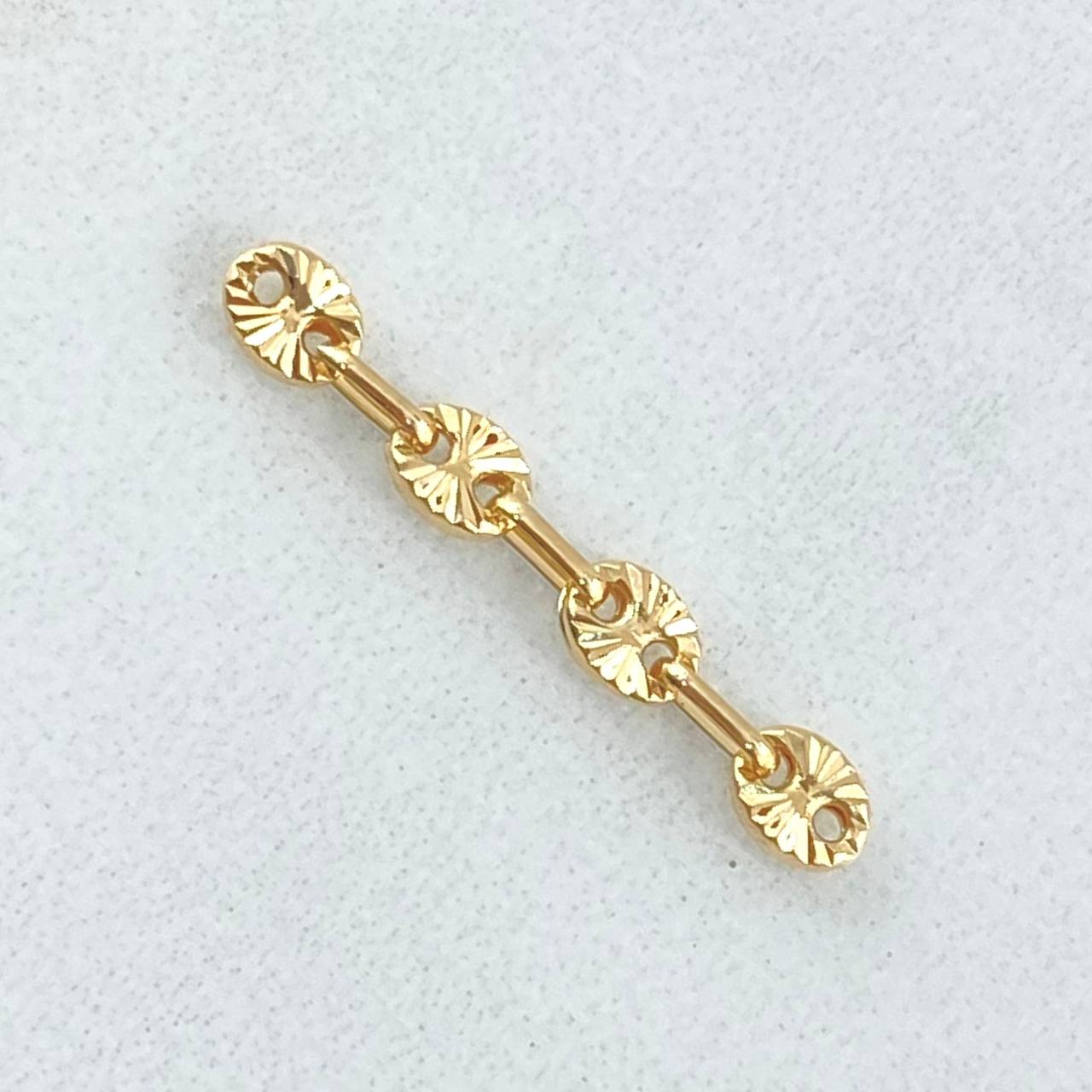 Herraje Retazo GC 4 Eslabones 0.35gr / 1in / 3.4mm Oro Amarillo 18K