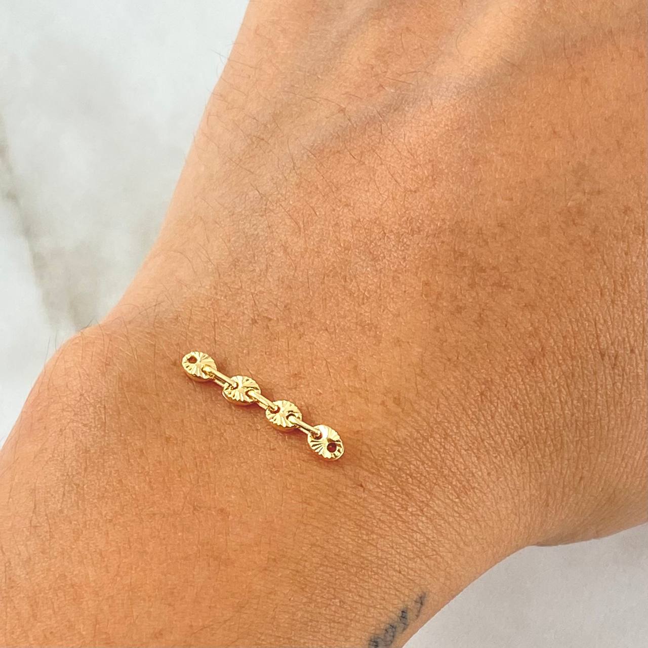 Herraje Retazo GC 4 Eslabones 0.35gr / 1in / 3.4mm Oro Amarillo 18K
