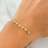 Herraje Retazo GC 6 Eslabones 0.5gr / 1 1/2in / 3.4mm Oro Amarillo 18K