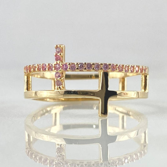 Double Cross Ring 2.8gr / Size 7 1/2 / 18K Gold ©