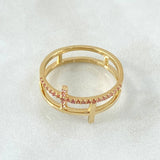 Double Cross Ring 2.8gr / Size 7 1/2 / 18K Gold ©