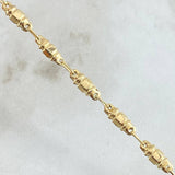Cadena Rustica Barril Cubico 7.75gr / 60cm / Oro 18K ©