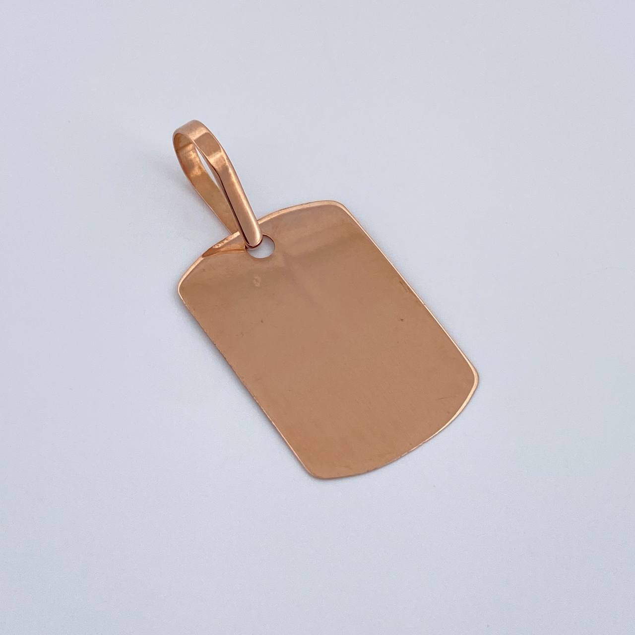 Dije Placa 0.95gr / 1 1/4 in / Oro Rosa 18K &