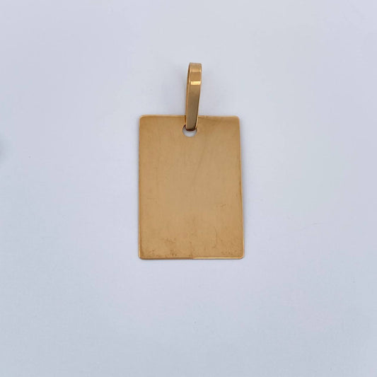 Dije Placa 1.2gr / 1 in / Oro Amarillo 18K &