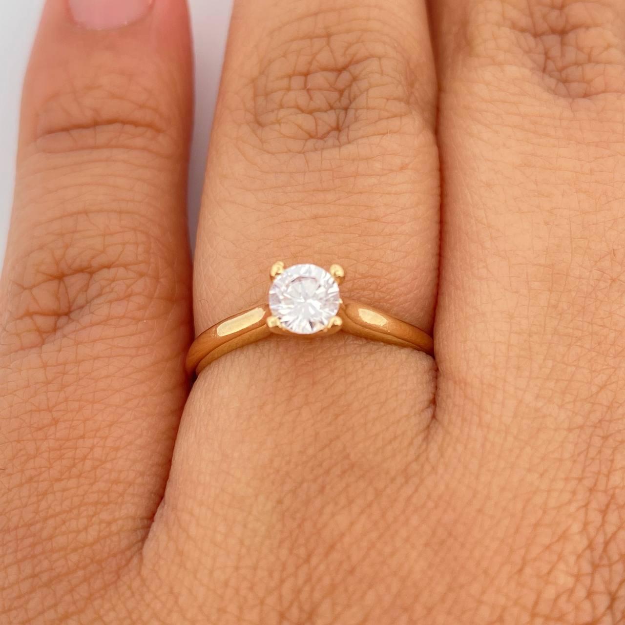 Anillo Solitario 1.5gr / T6 / Oro Amarillo 18K $