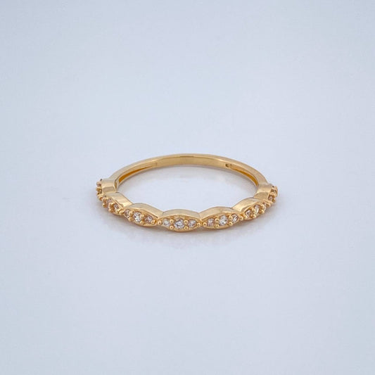 Anillo Linea de Ojos 1.4gr / T5 3/4 / Oro Amarillo 18K $