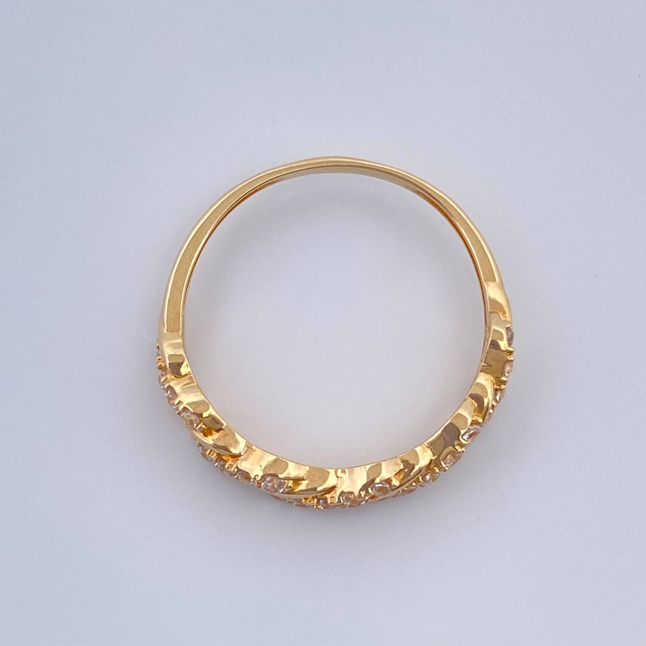 Anillo Carril Entrelazado 1.85gr / T6 / Oro Amarillo 18K $