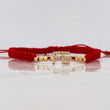 Red Woven Bracelet Charm Faith Yellow Gold 18K