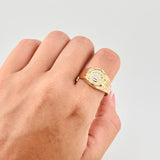 Anillo Sello Corona Redondo 3.05g / T11 Dos Oros Amarillo Blanco 18K