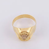 Anillo Sello Corona 3.8g / T9 1/4 Dos Oros Amarillo Blanco 18K