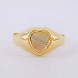 Anillo Sello Corazón 1.8g / T8 1/4 Tres Oros 18K