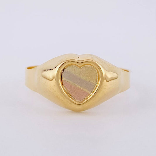 Anillo Sello Corazón 1.65g / T8 Oro Amarillo 18K