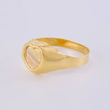 Anillo Sello Corazón 1.75g / T7 1/2 Tres Oros 18K