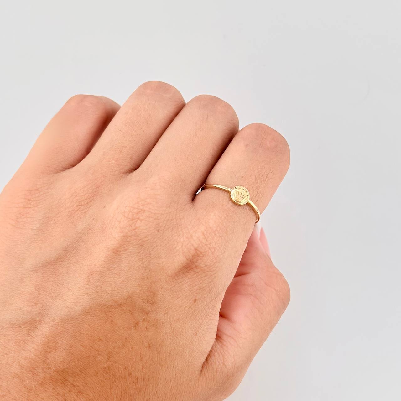 Anillo Circulo Corona 1.1g / T4 3/4 Oro Amarillo 18K
