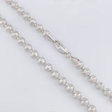 Cadena Militar Media Luna Diamantada 33.1g / 26 in / 5mm Oro Blanco 18K