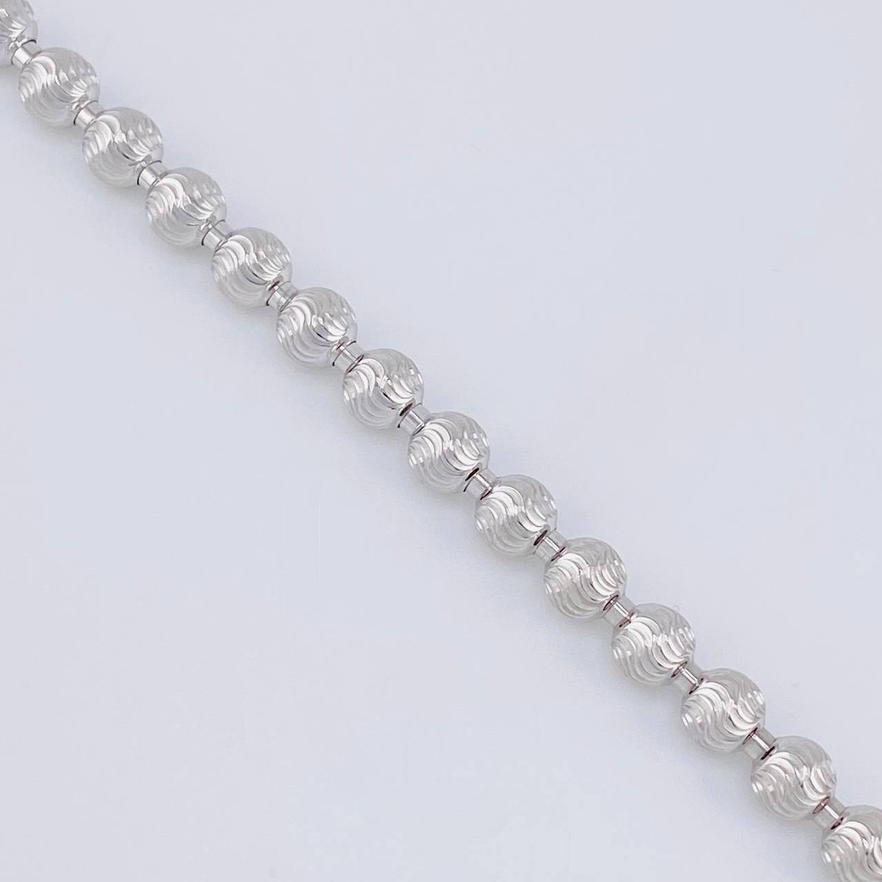 Cadena Militar Media Luna Diamantada 33.1g / 26 in / 5mm Oro Blanco 18K