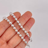 Cadena Militar Media Luna Diamantada 33.1g / 26 in / 5mm Oro Blanco 18K