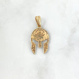 Pendant Trival Helmet 4.8gr / 3.7cm / Black Zircons Two Yellow and White Golds ©