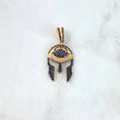 Pendant Trival Helmet 4.8gr / 3.7cm / Black Zircons Two Yellow and White Golds ©