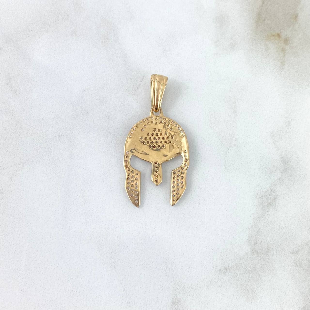 Pendant Trival Helmet 4.05gr / 3.7cm / White Zircons Two Yellow and White Golds ©