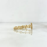 Cross Sphere Ring 2.45gr / Size 6 1/4 / White Zircons 18K Yellow Gold