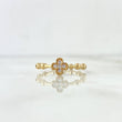 Cross Sphere Ring 2.45gr / Size 6 1/4 / White Zircons 18K Yellow Gold