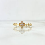 Cross Sphere Ring 2.45gr / Size 6 1/4 / White Zircons 18K Yellow Gold