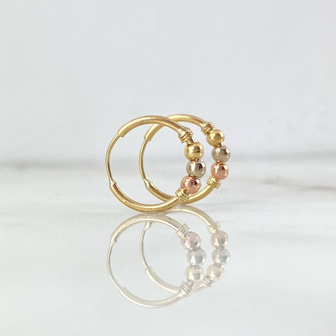 Candongas Aro 1.1gr / 1/2 in / 3.2mm Tres Oros 18K !