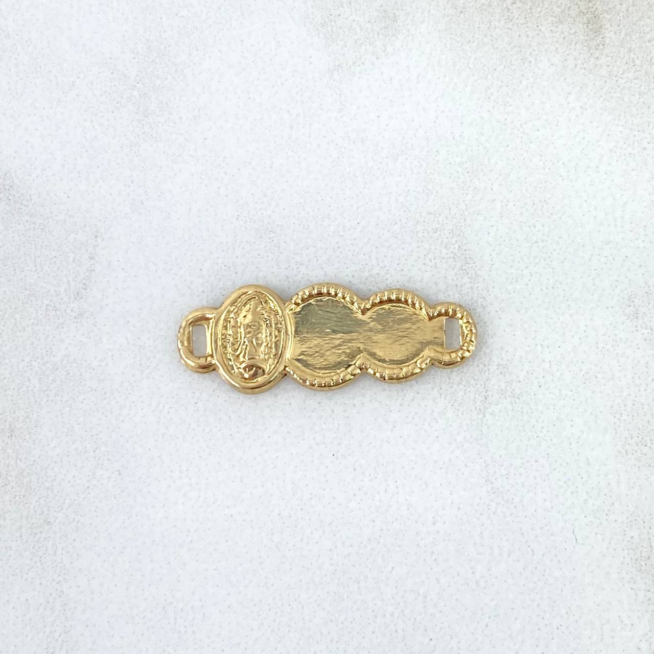 Charm Virgin Guadapule Cloud 0.6gr / 2.2cm / Yellow Gold Dotted Edges