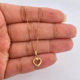 Set Cadena y Dije Veneciana + Silueta Corazon 1.3gr / Oro Amarillo +3 18K &