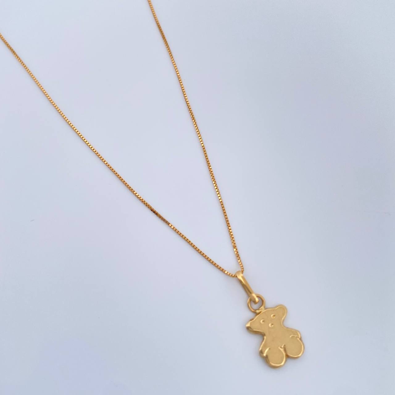 Set Cadena y Dije Veneciana + Oso Ts 1.25gr / Oro Amarillo +3 18K &