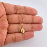 Set Cadena y Dije Veneciana + Virgen De Guadalupe 1.2gr / Oro Amarillo +3 18K &